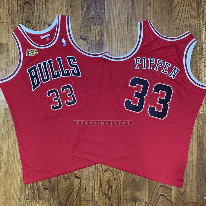 Camiseta Chicago Bulls Scottie Pippen NO 33 1997-98 NBA Finals Mitchell & Ness Rojo